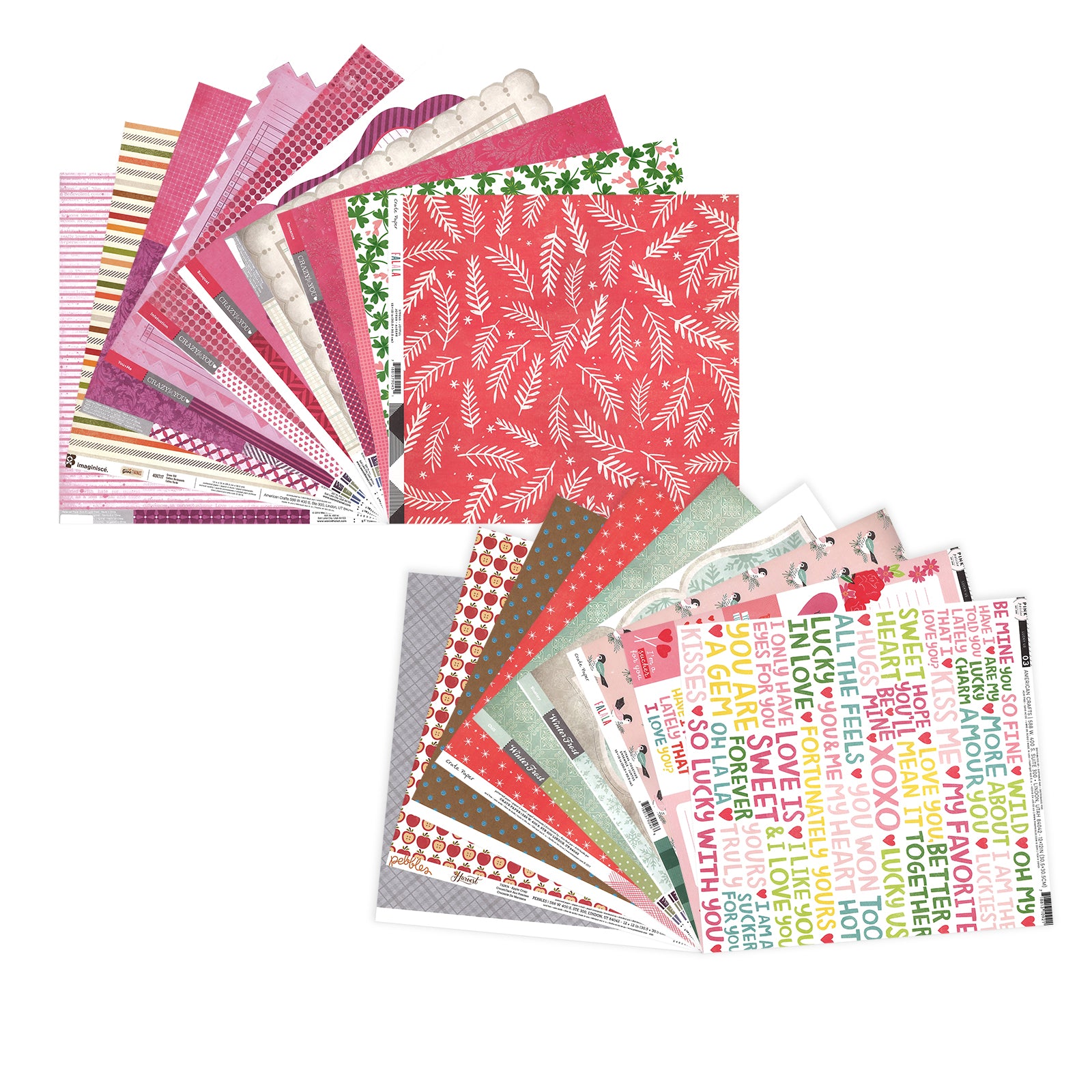 Artisanat américain • assortiment de papier scrapbooking 30,5x30,5cm 20pcs