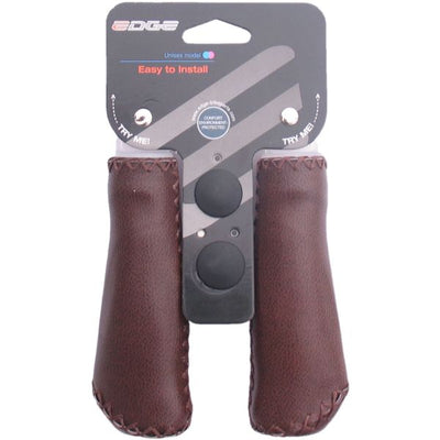 The Edge Leather Grip - Poignée ergonomique en cuir - 135mm - Dark Brown