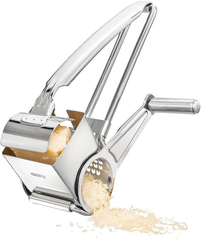 Moulin à fromage Gefu queso 19,5 cm – râpe à tambour – acier inoxydable – pour fromage, noix et chocolat