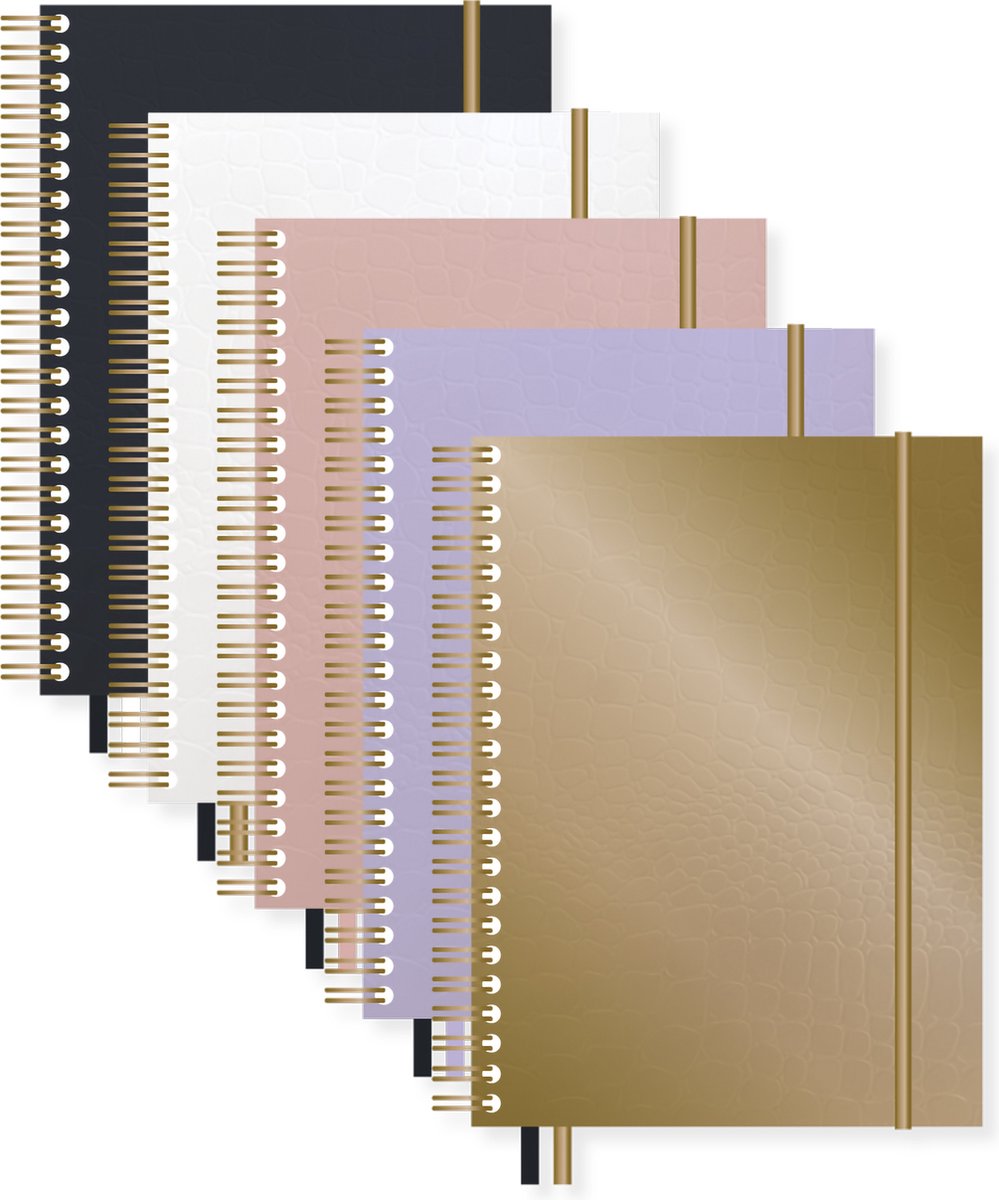 Livre à spirale Kangaro - pur croco - a4 - ligne - 5 couleurs - k-pm610005skz