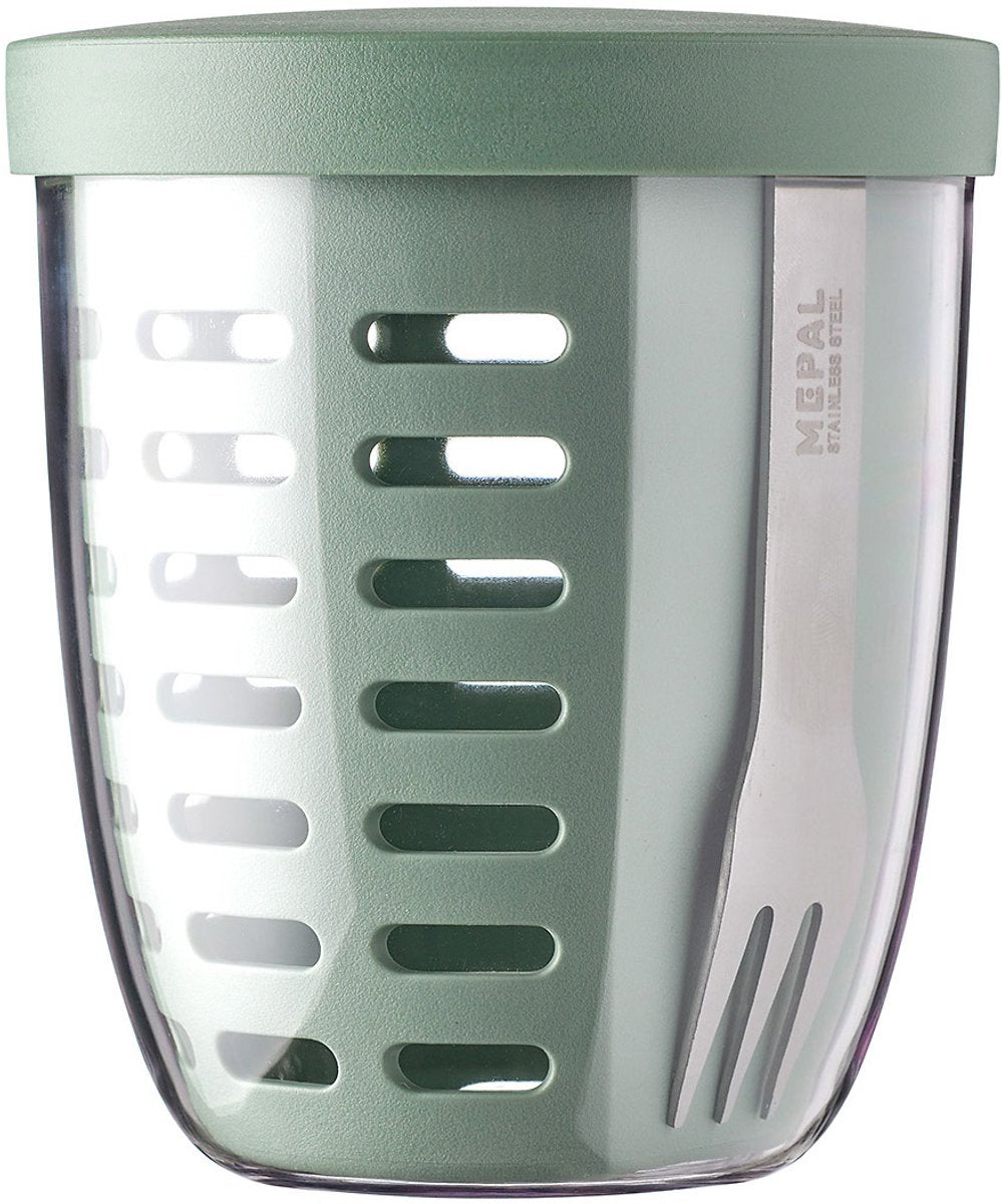 Mepal - pot légumes fruits ellipse - 600 ml - incl. fourchette - sauge nordique