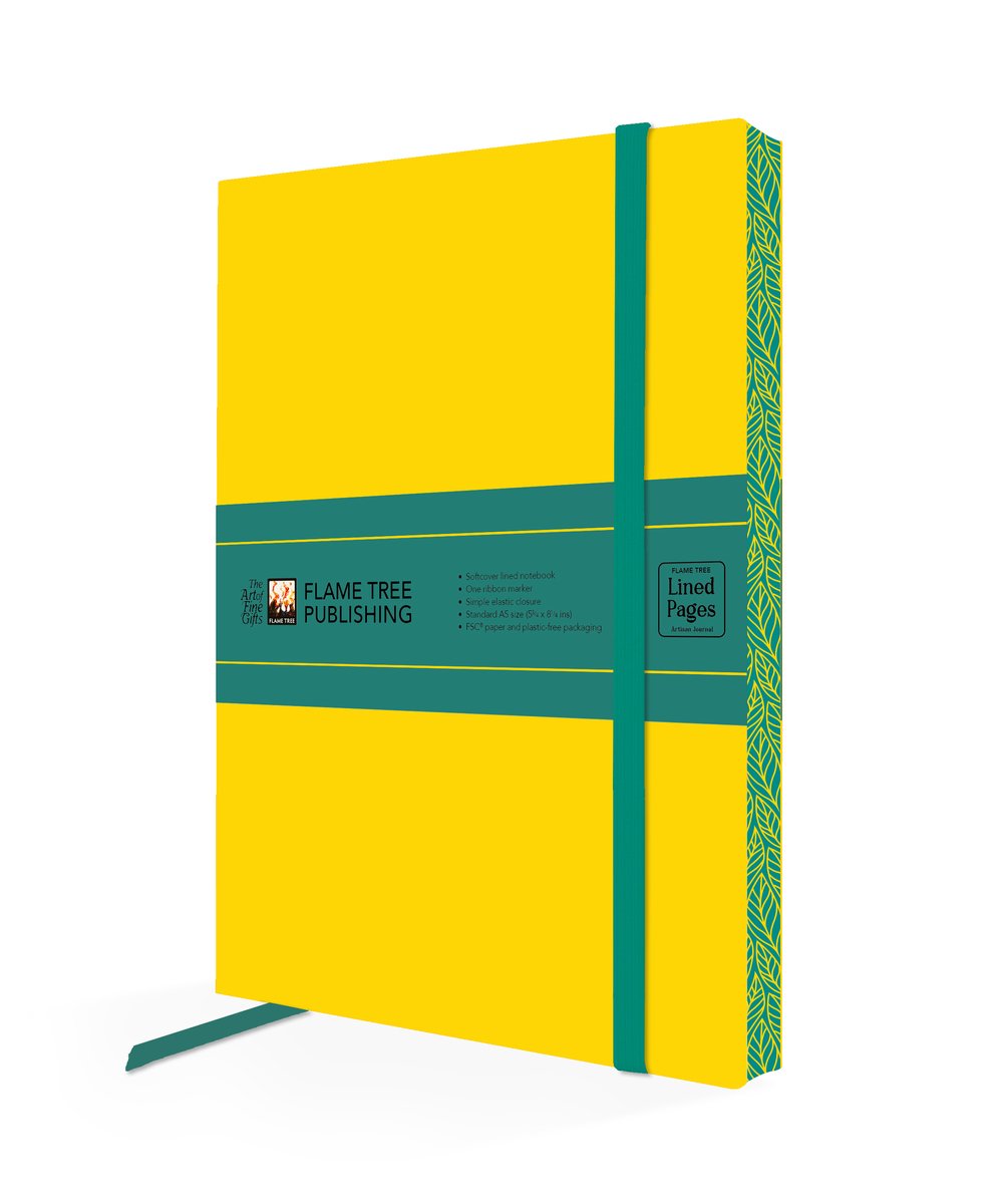 Carnet de poche artisanal jaune sarcelle foncé