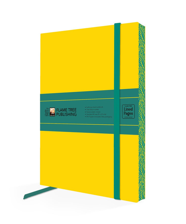 Carnet de poche artisanal jaune sarcelle foncé
