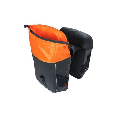 Basil Miles Tarpaulin - Sacoche double pour vélo, étanche, 34L, noir orange
