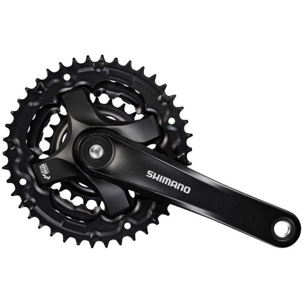 Shimano Crankset 6 7 8 Speed ​​Tourney FC-TY501 avec bras de manivelle de 170 mm 48 x 38 x 28t noir