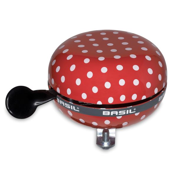 Basil Polkadot - Bicycle Bell - 80 mm - Rouge blanc