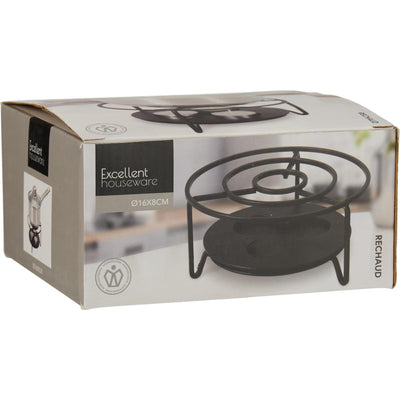 Plat en acier inoxydable Excellent houseware ø16xh8cm noir