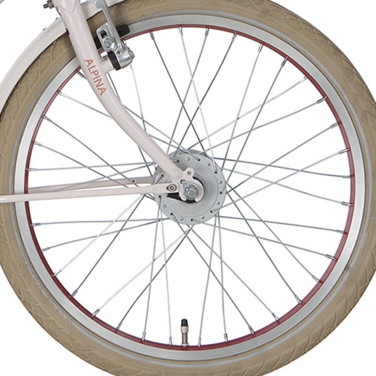 Alpina Voorwiel 20 Naafdynamo J20 Copper Zink Spk