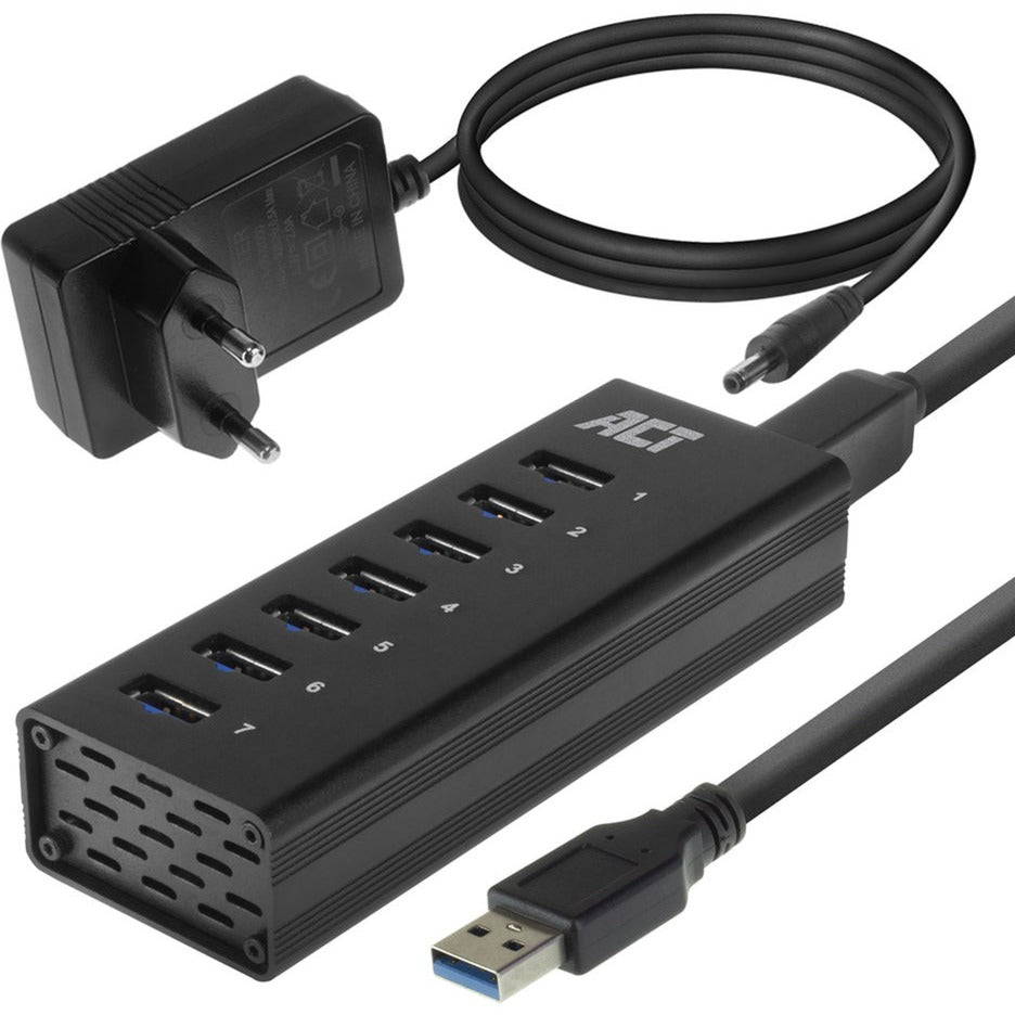 ACT Connectivité USB Hub 7 Port avec StroomAdapter