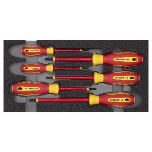 GEDORE RED VDE-SWEDDRIVER Set Crosshead (PH) + Slot 6 pièces