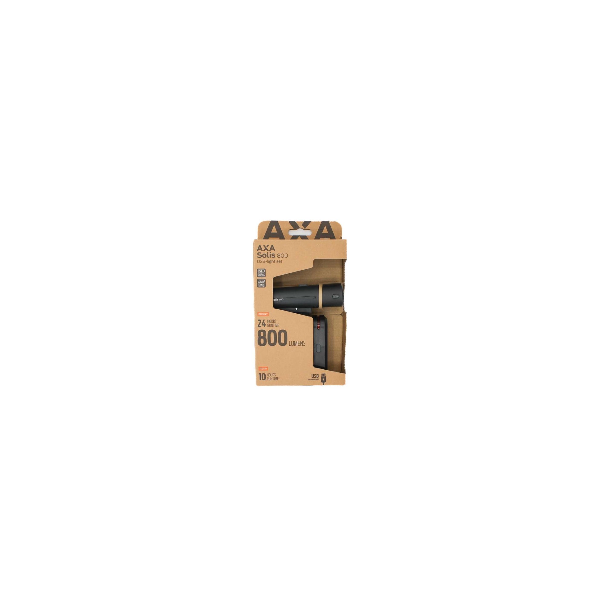 AXA Solis 800 Éclairage Set USB 800 STVZO rechargeable sur la carte