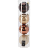 Boules de Noël en tube mélange ambre 4pcs ø10cm - afbeelding 2