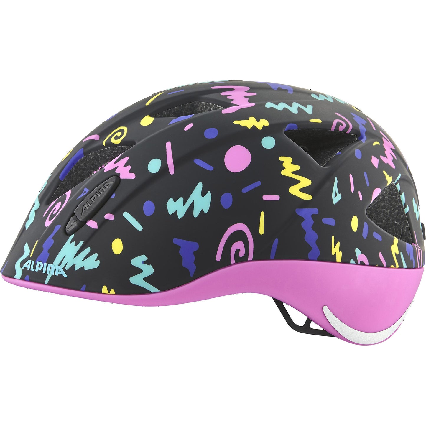 Olympic sportswear alpina sports casque pour enfants ximo flash noir-confetti 49-54 mat