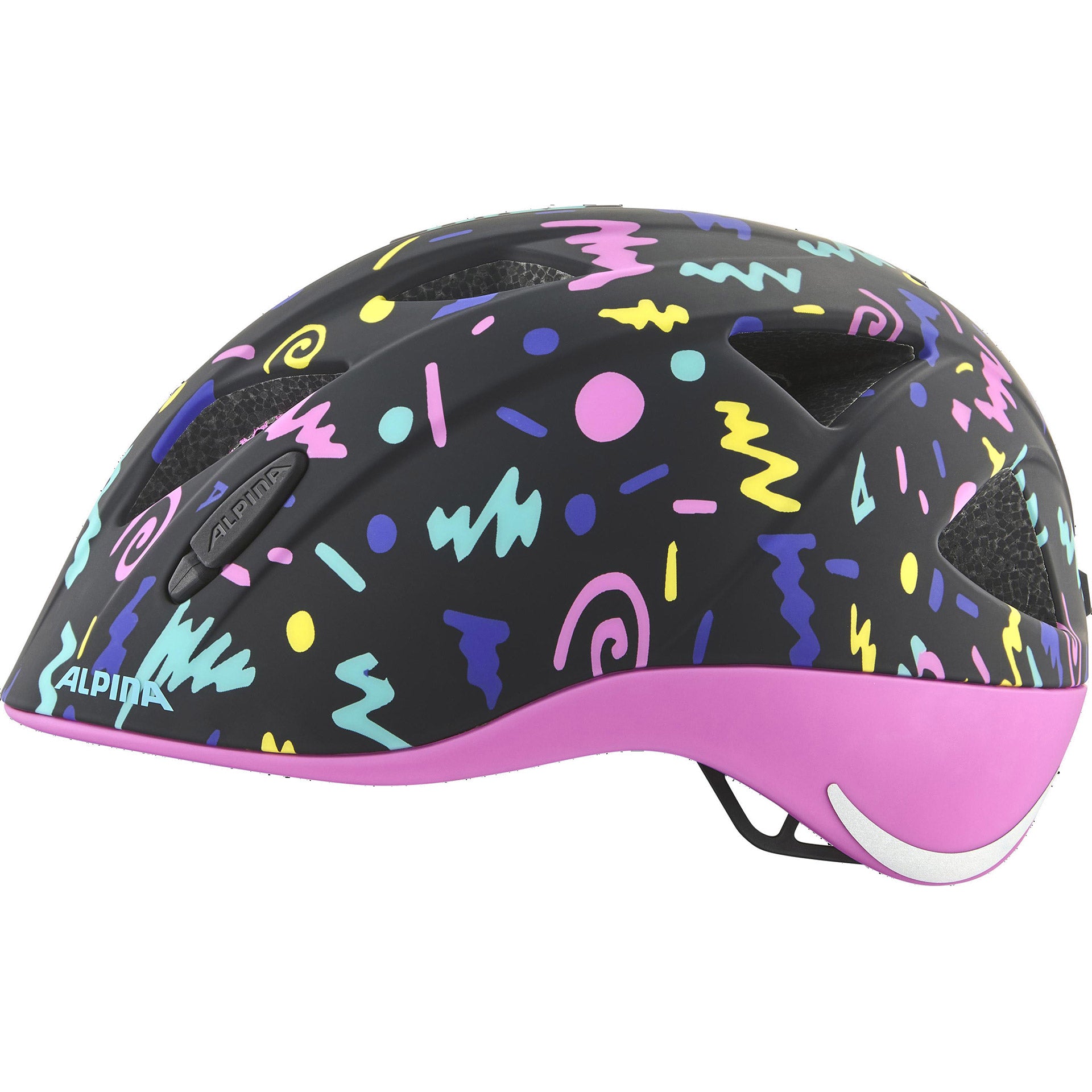 Olympic sportswear alpina sports casque pour enfants ximo flash noir-confetti 49-54 mat