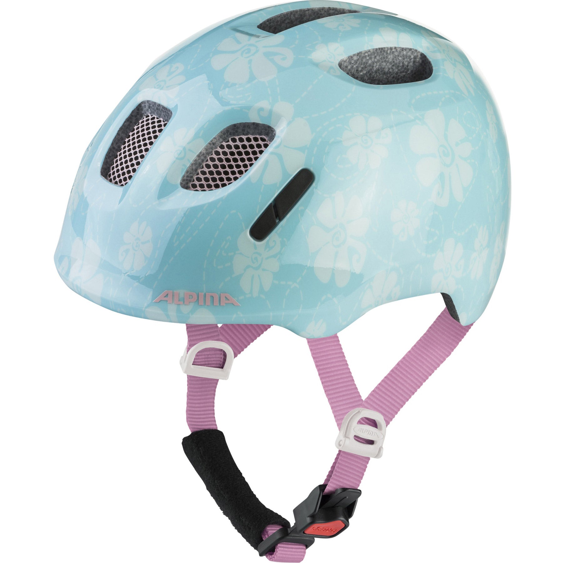 Vêtements de sport olympiques alpina sports casque pour enfants ximo 2 aqua rose flower 45-49 brillant