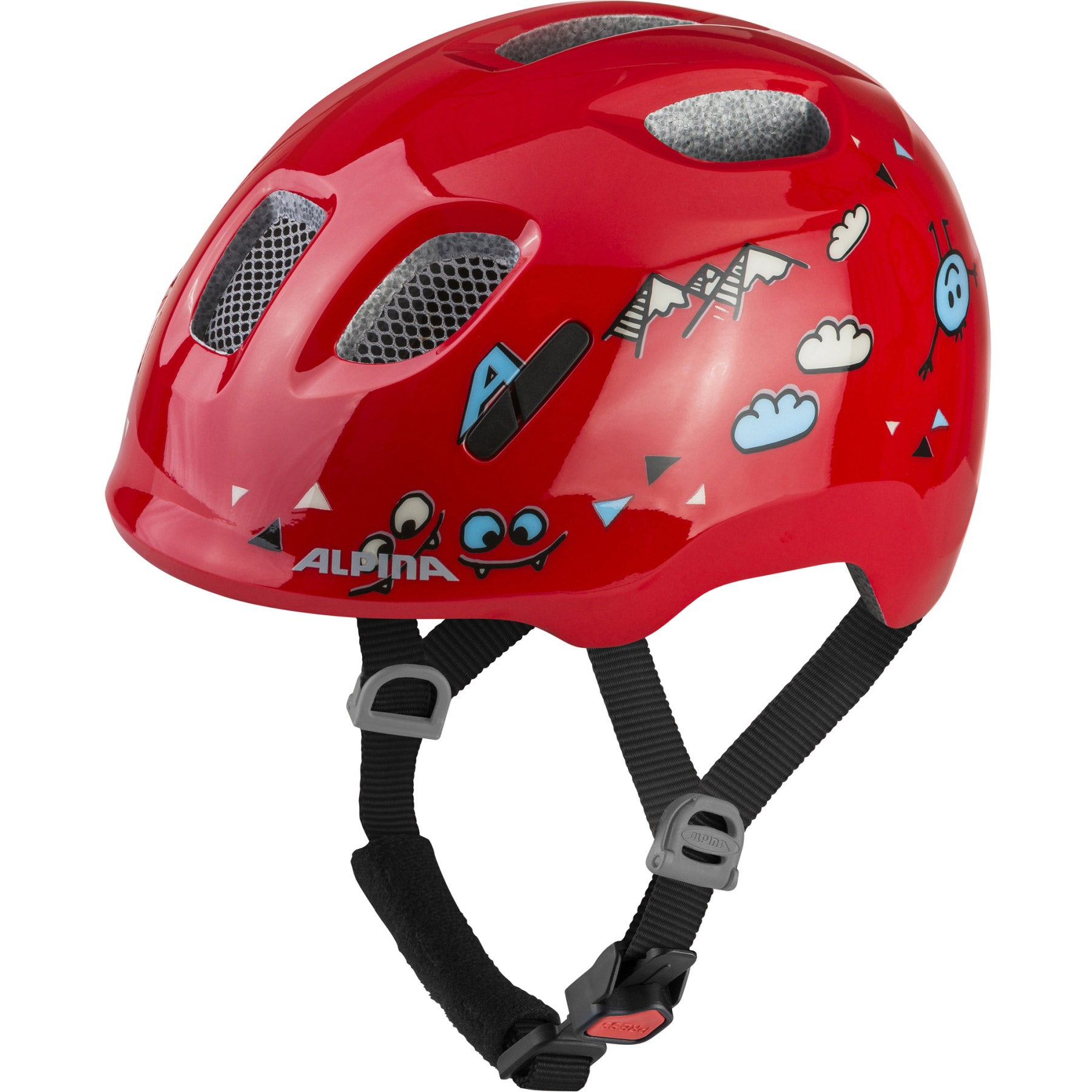 Olympic sportswear alpina sports casque pour enfants ximo 2 rouge sourire 47-51 brillant