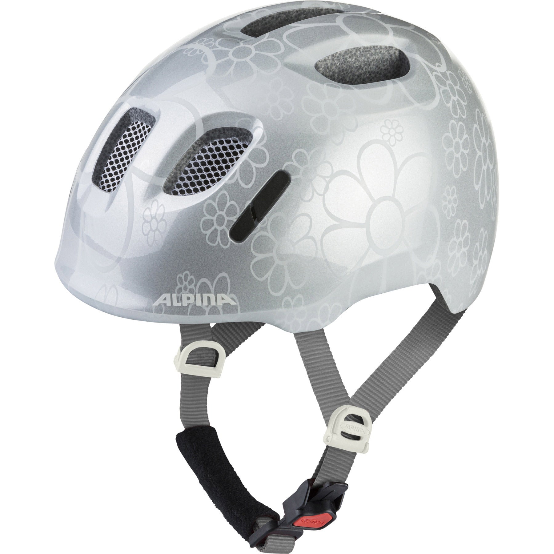 Olympic sportswear alpina sports casque pour enfants ximo 2 argent fower 45-49 brillant