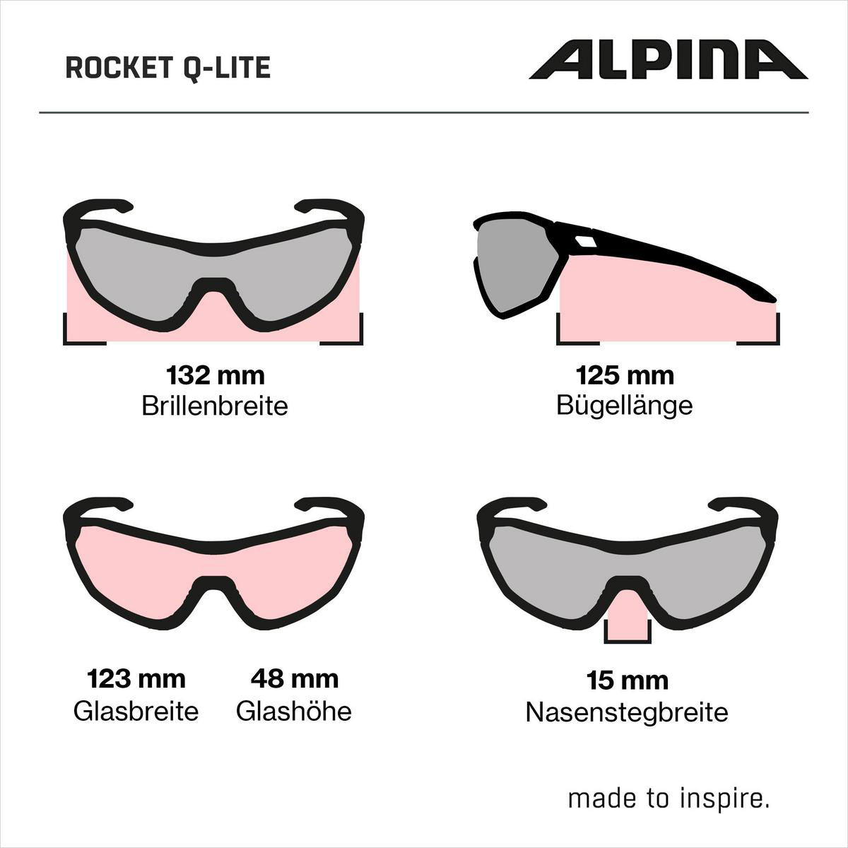 Olympic sportswear alpina sports lunettes de sport rocket q-lite gris mat