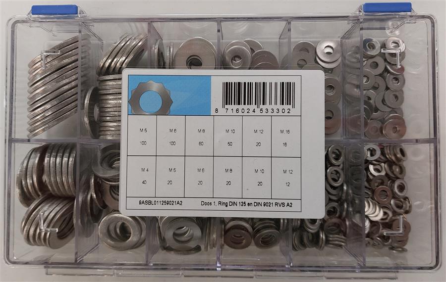 Assortiment d'anneaux d125+d9021 inox a2