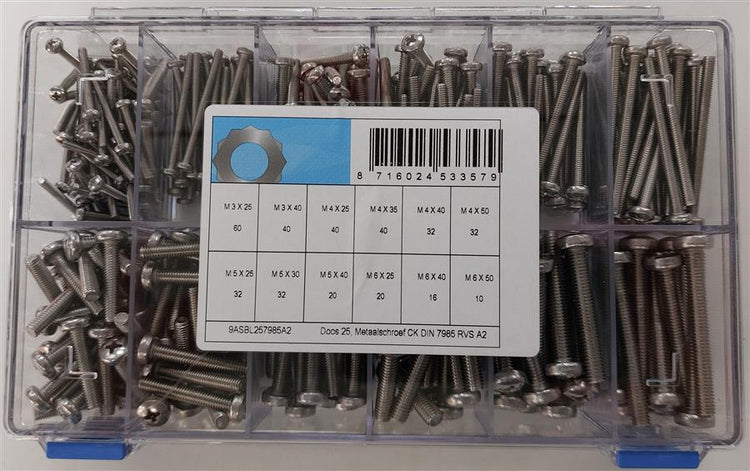 Assortiment de vis à métal d7985 inox a2