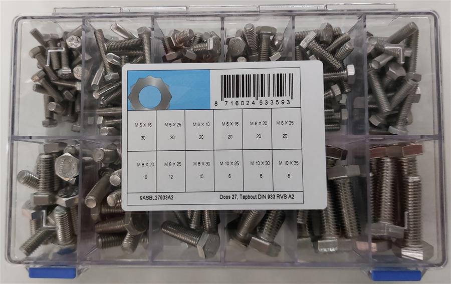 Assortiment robinet boulon d933 inox a2