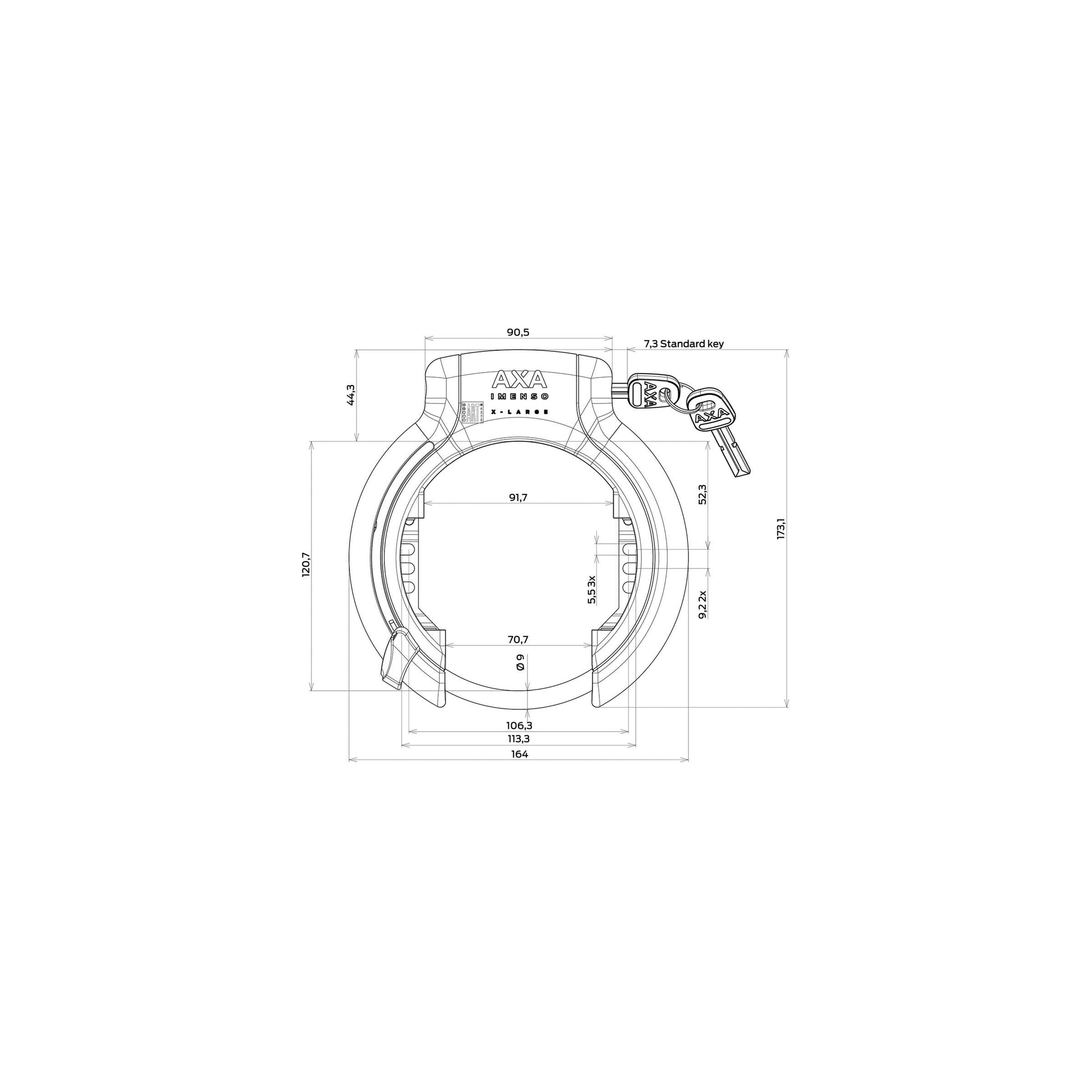 Emballage d'atelier Ringslot axa iMenso X-Large Black (P20)