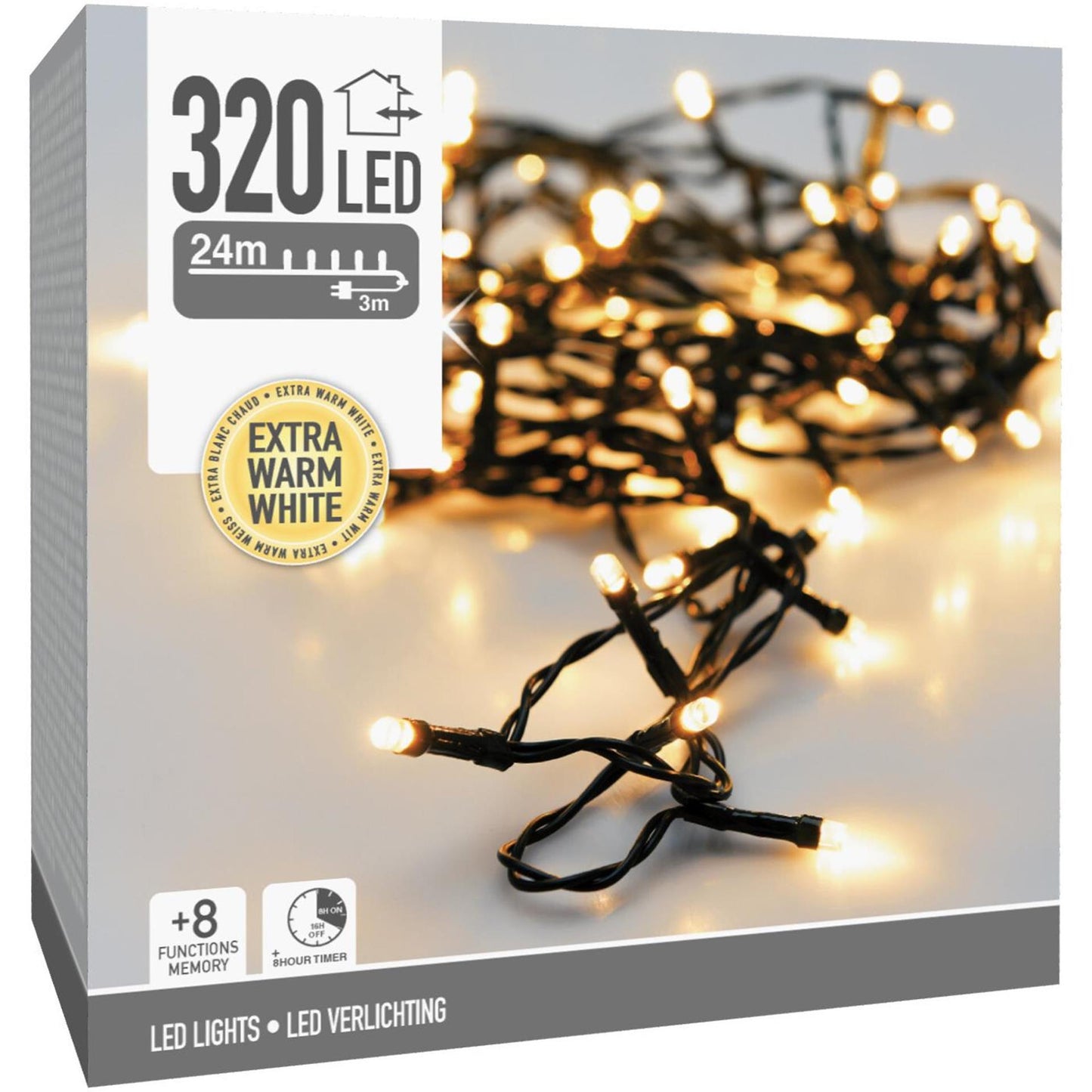 Lumières de Noël 320 LED blanc très chaud