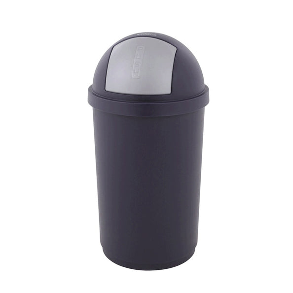 Poubelle avec couvercle à pousser bleu argent (45 litres)