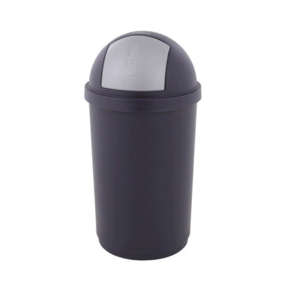 Poubelle avec couvercle à pousser bleu argent (45 litres)