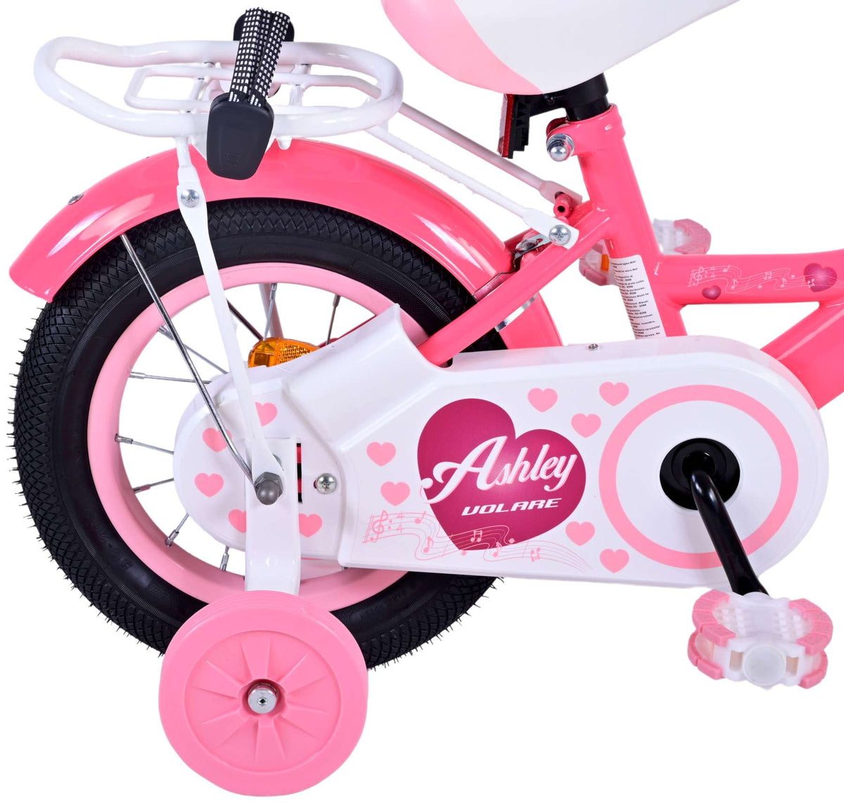 Volare Ashley Children's Bicycle - Girls - 12 pouces - Rose rouge