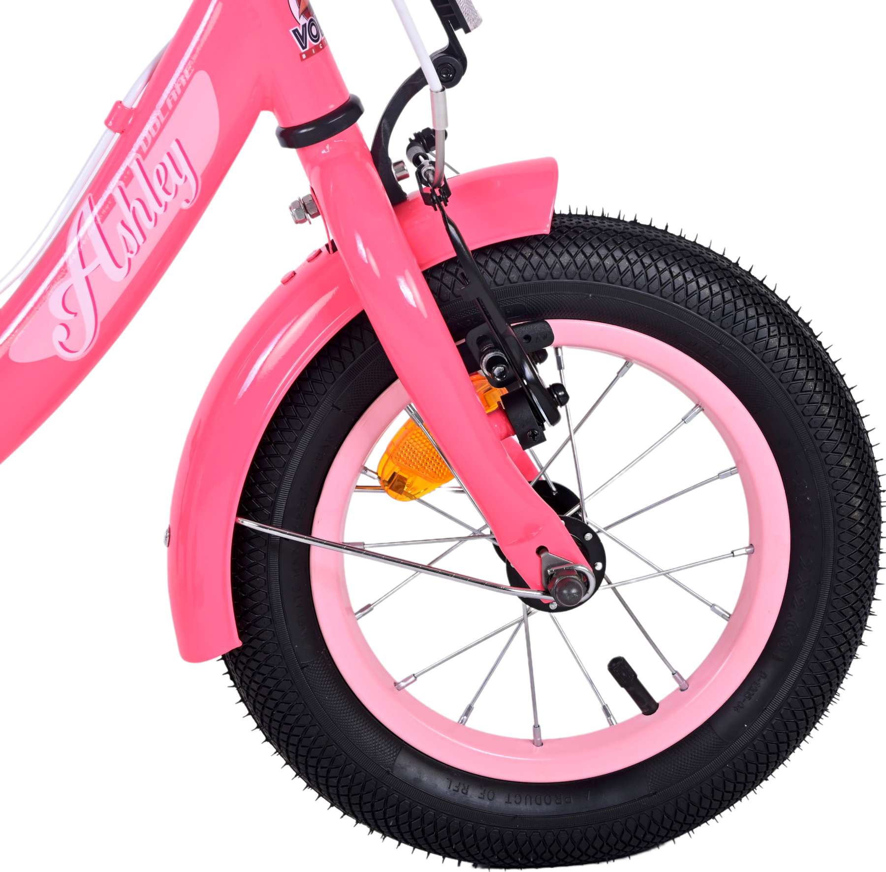 Volare Ashley Children's Bicycle - Girls - 12 pouces - Rose Red - deux freins à main