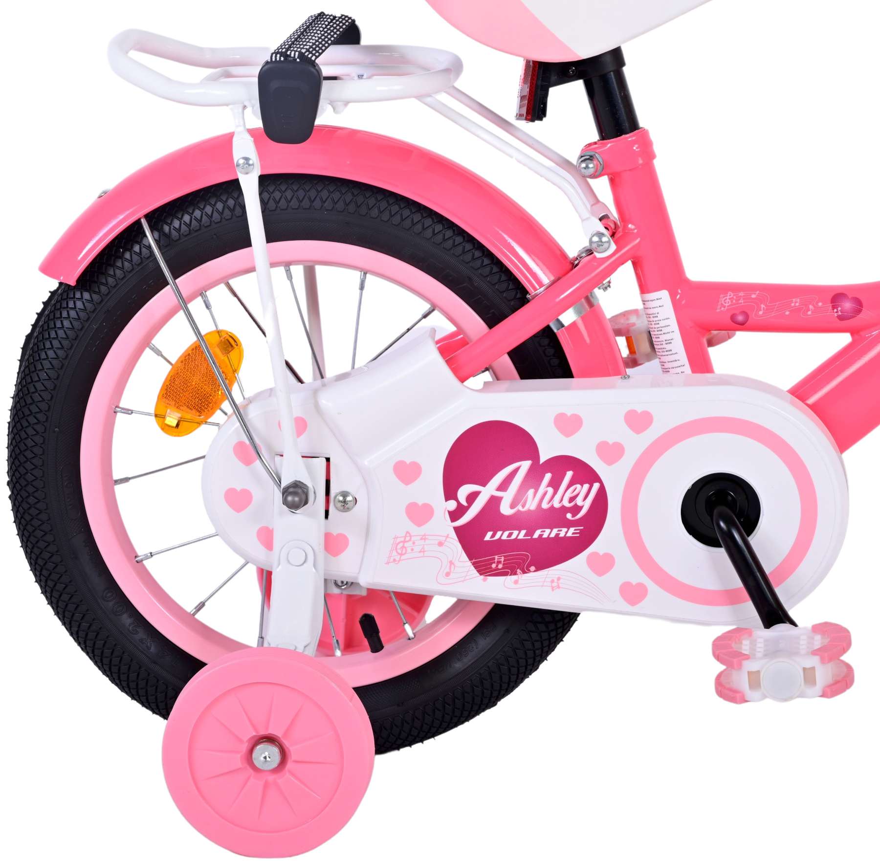 Volare Ashley Children's Bicycle - Girls - 14 pouces - Rose rouge