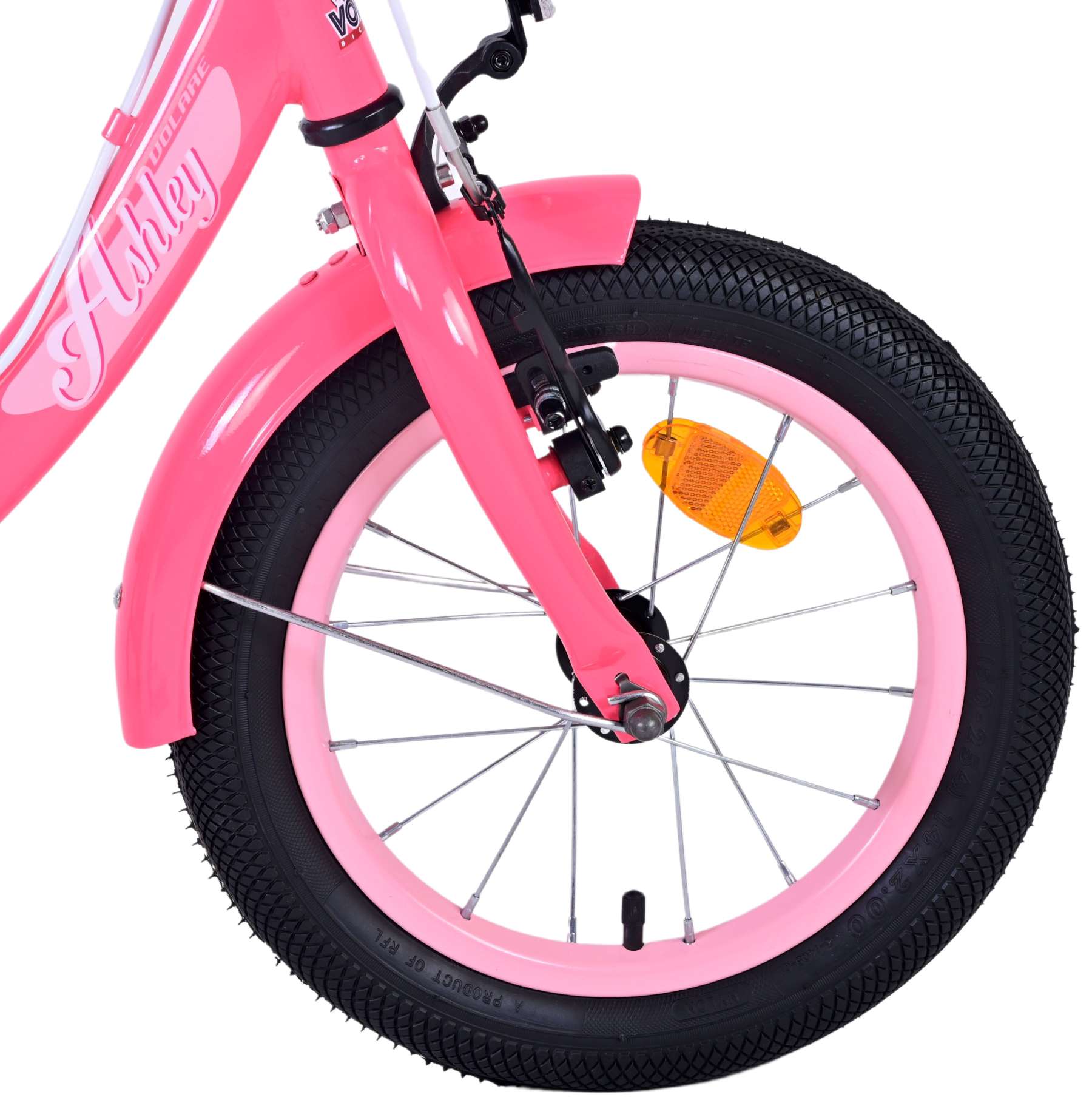 Volare Ashley Children's Bicycle - Girls - 14 pouces - Rose Red - deux freins à main