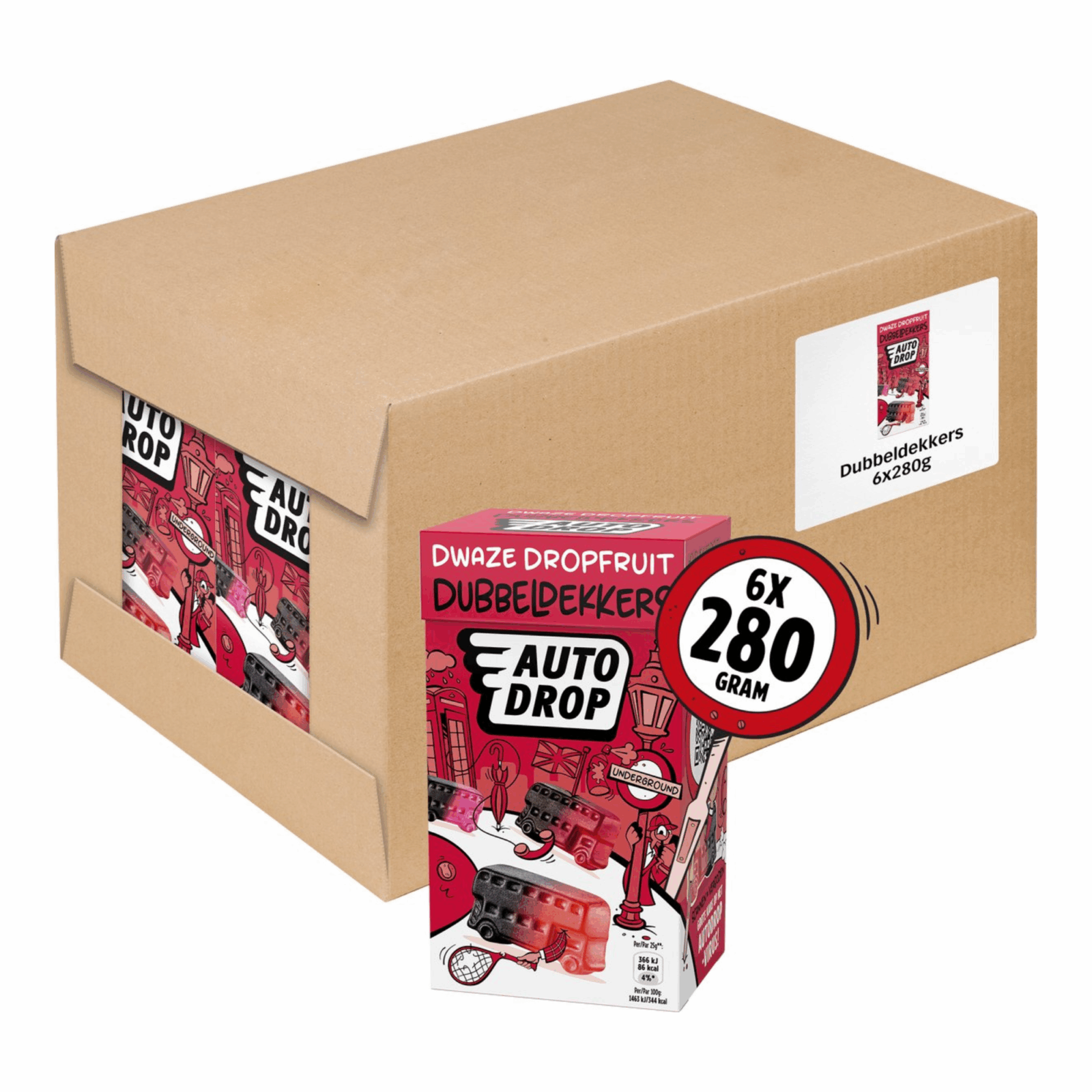 Boîte à deux étages Autodrop Silly Fruits de Réglisse (6x 280g)