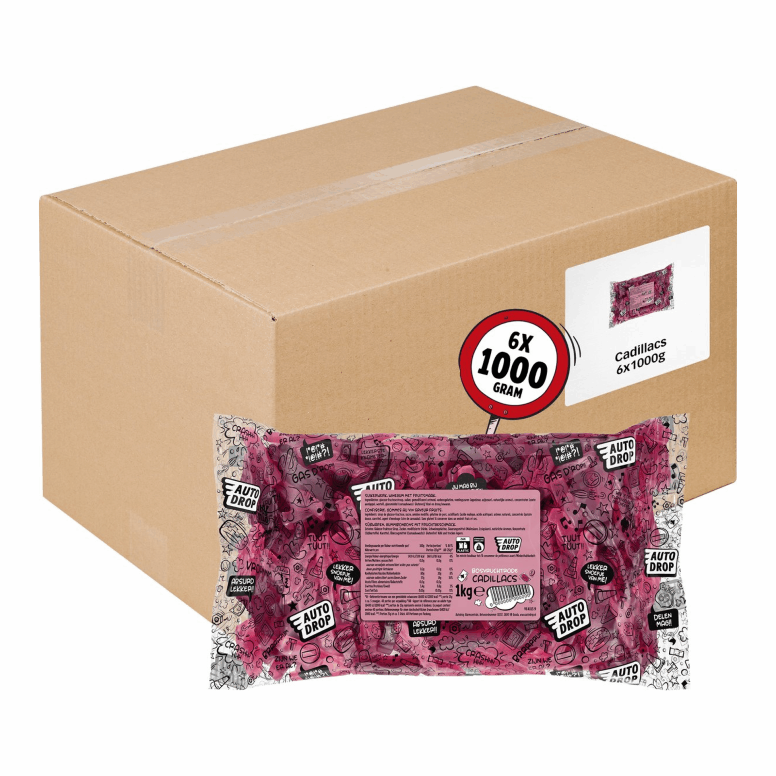 Cadillacs rouges Autodrop (6x1kg)