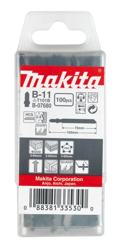 Accessoires Makita lame de scie sauteuse b11 - b-07680 | 100 pièces - b-07680