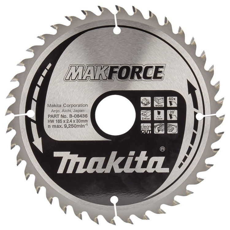 Accessoires Makita bois de scie 165x30x40t 20g - b-08436 - b-08436