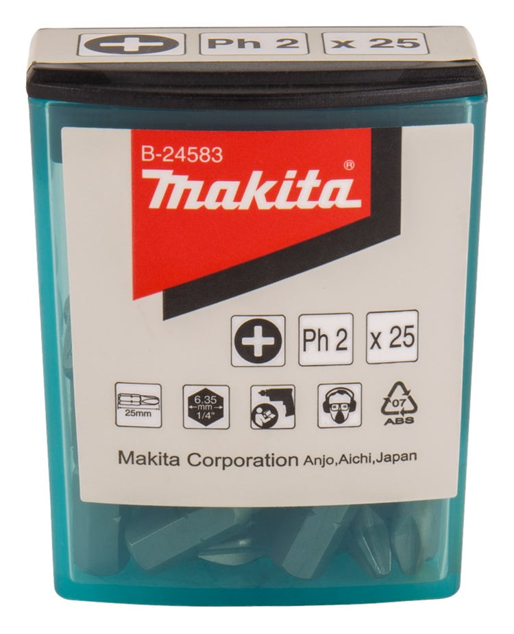Accessoires Makita embout à vis ph2x25mm 25 pièces - b-24583 - b-24583