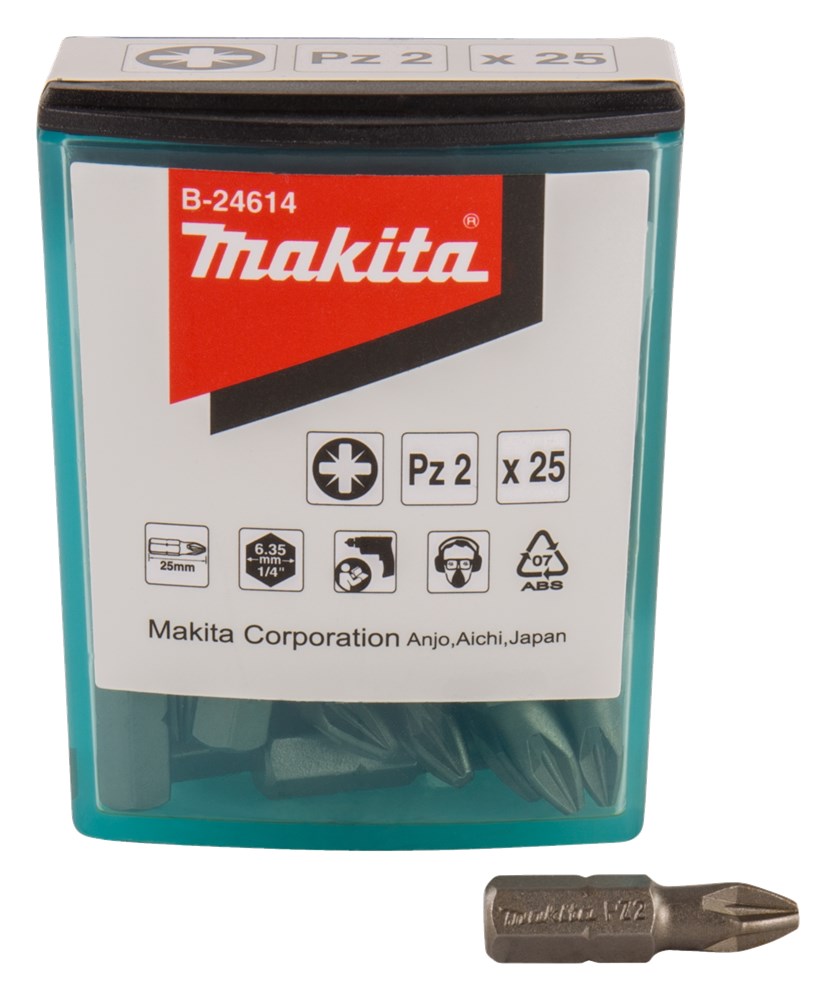 Accessoires Makita embout à vis pz2x25mm 25 pièces - b-24614 - b-24614