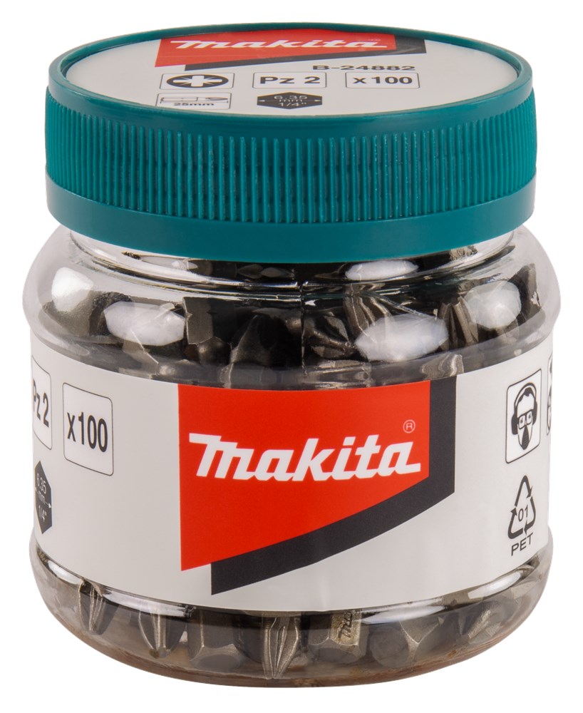 Makita accessoires embout à vis pz2x25mm pot 100 pcs - b-24882