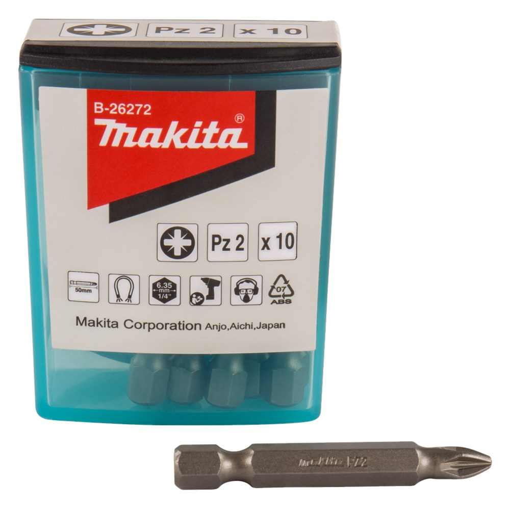 Accessoires Makita embout à vis pz2x50mm 10 pièces - b-26272 - b-26272