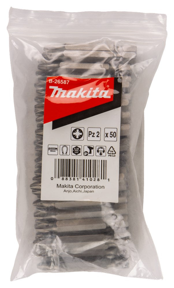 Makita accessoires embout à vis pz2x50mm recharge 50pcs - b-26587