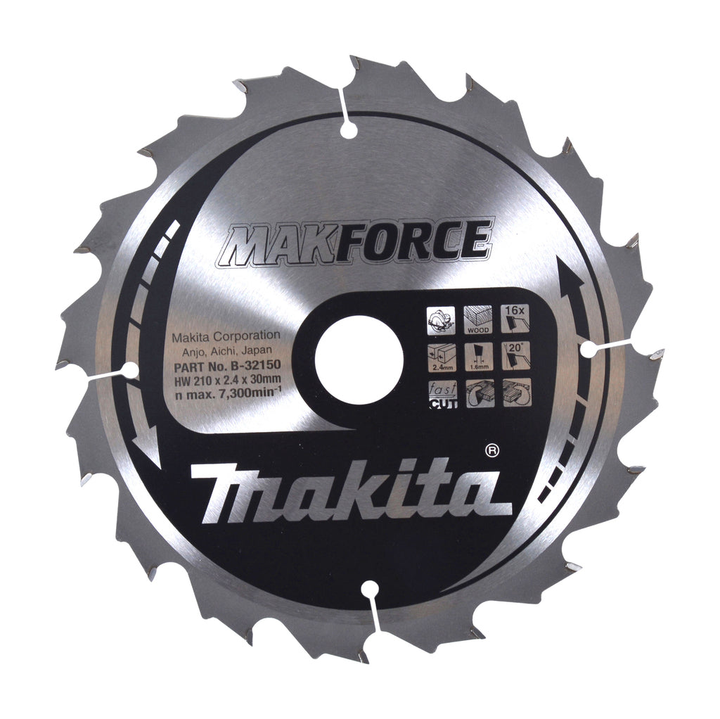 Lame de scie Makita | bois | 210x30x2,4 | 16t | 20 degrés - b-32150