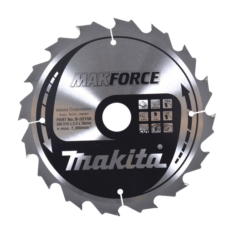 Lame de scie Makita | bois | 210x30x2,4 | 16t | 20 degrés - b-32150