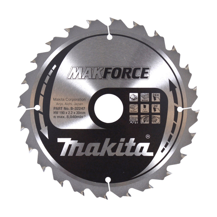 Accessoires Makita lame de scie circulaire | bois | 190x30x2.2 24t 20g - b-32247