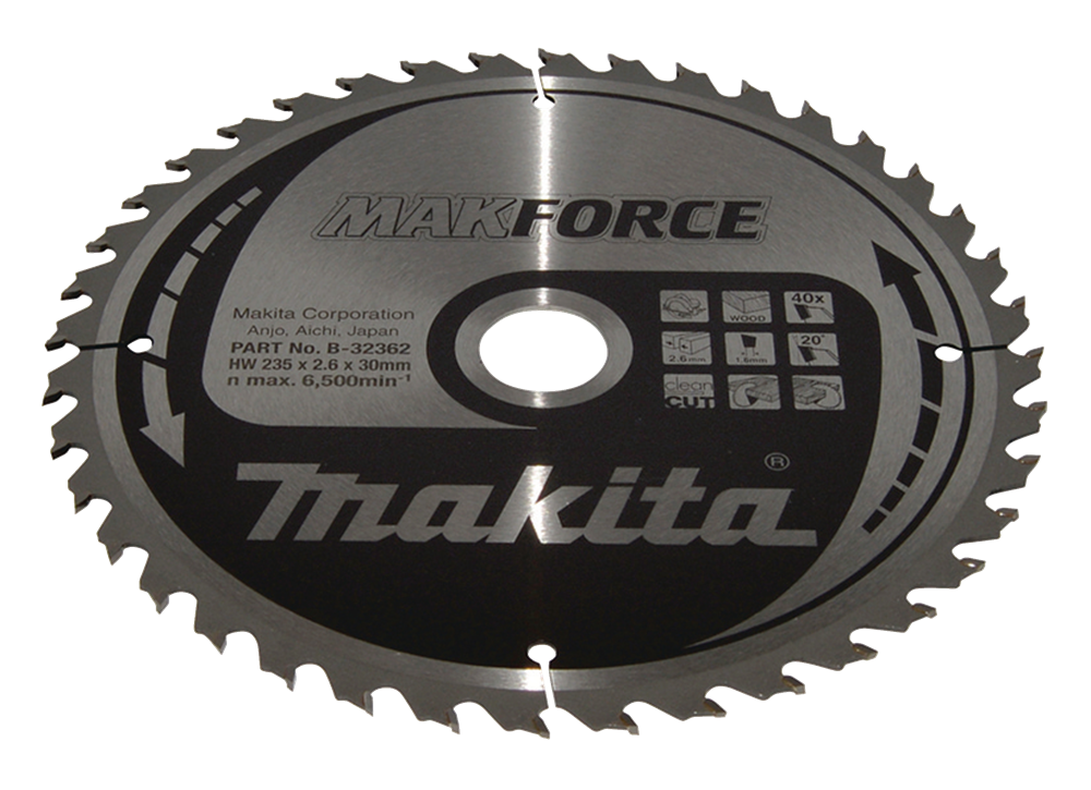 Makita lame de scie bois 235x30x2,6 40t 20g - b-32362