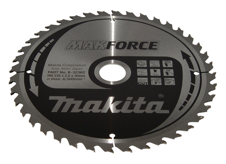 Makita lame de scie bois 235x30x2,6 40t 20g - b-32362