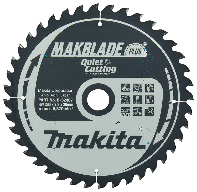 Accessoires Makita lame de scie à tronçonner | bois | 260x30x40t 5g - b-32487
