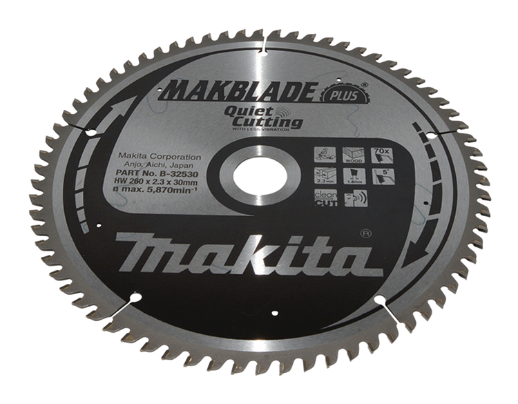 Lame de scie Makita q c 260x30x2,3 70t 5g - b-32530