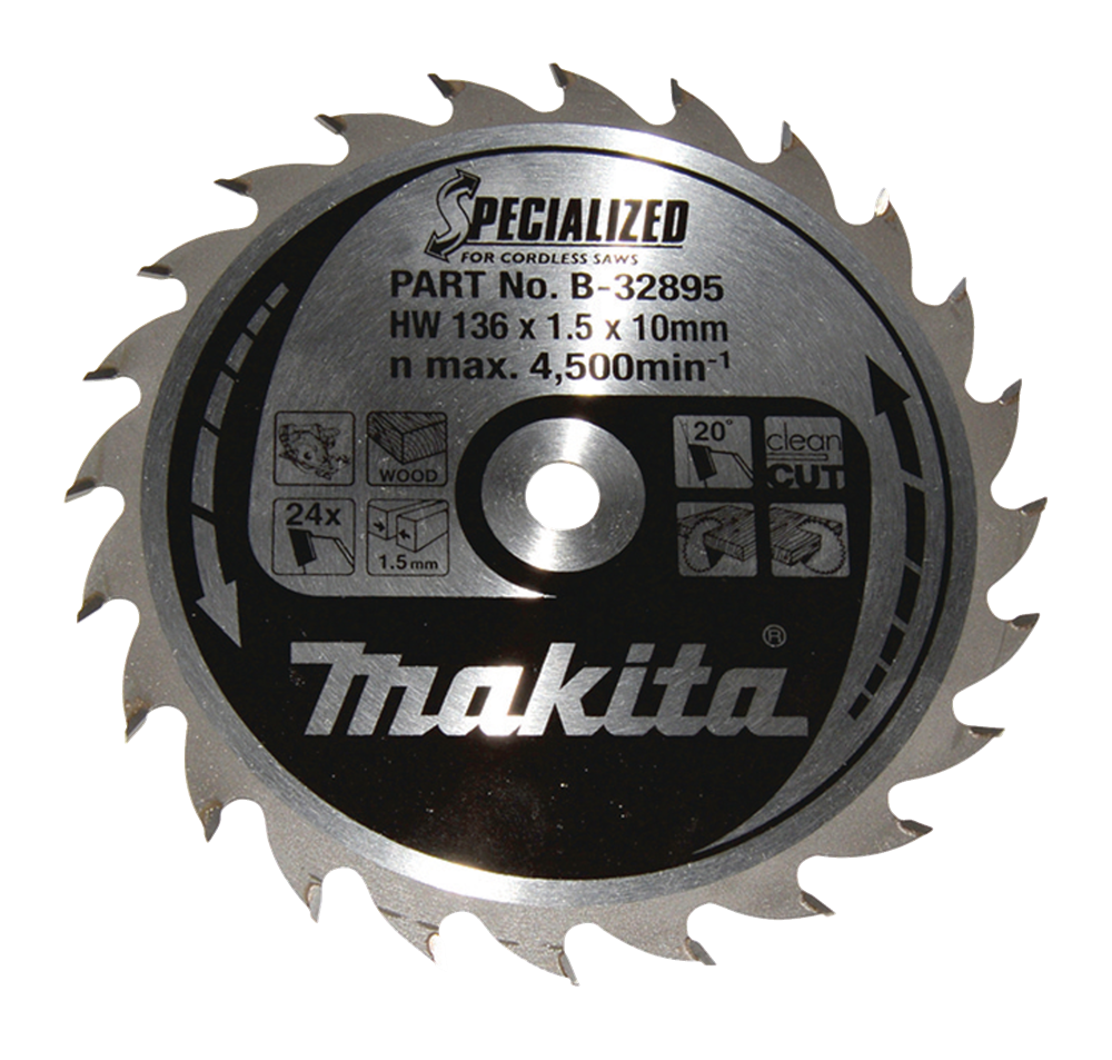 Makita lame de scie bois 136x10x1,5 24t 20g - b-32895